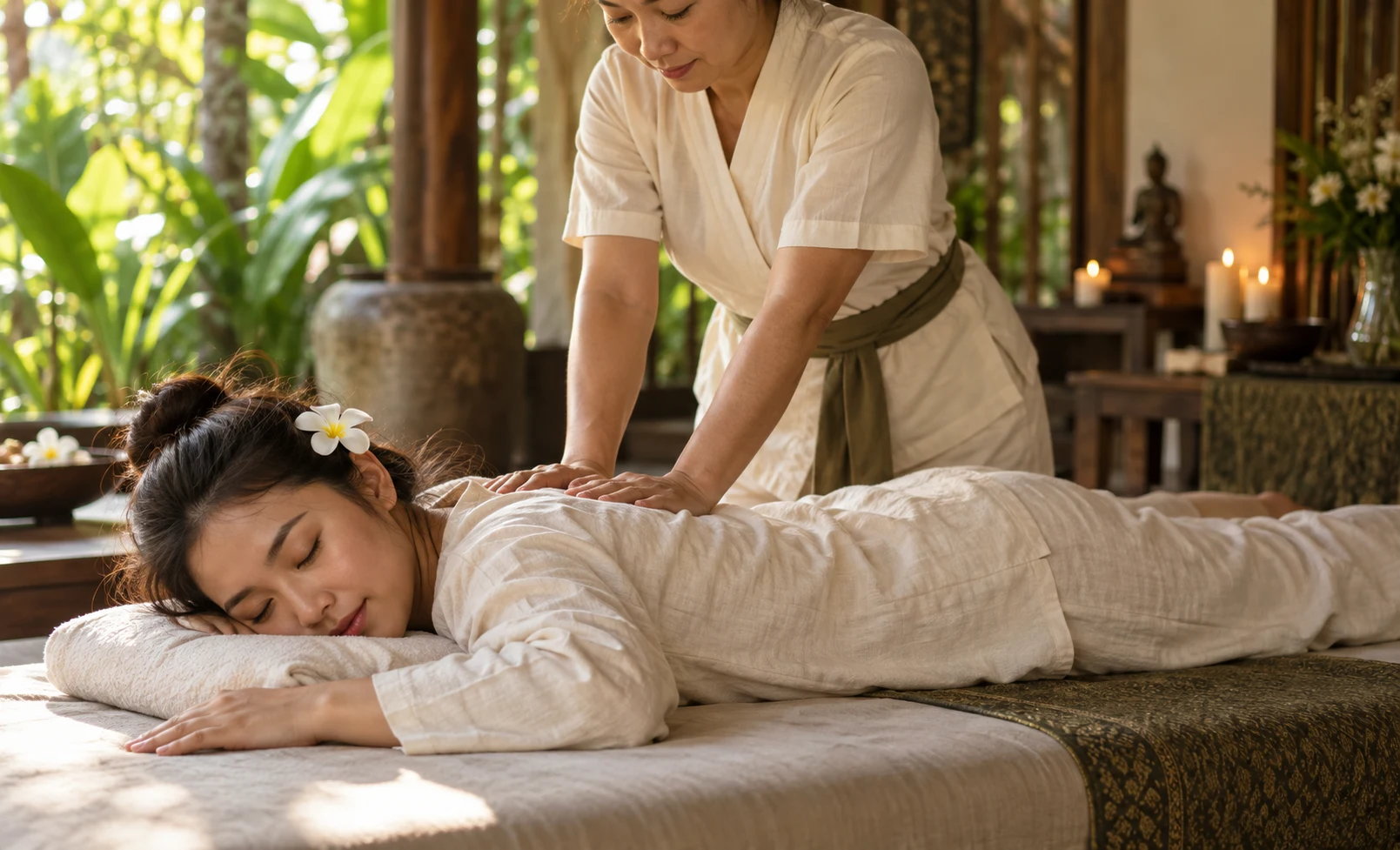 A traditional Thai massage ritual